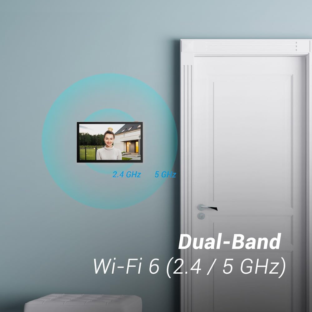 Interphone/Sonnette Vidéo WiFi Système d'Interphone 1080P, Moniteur Tactile
