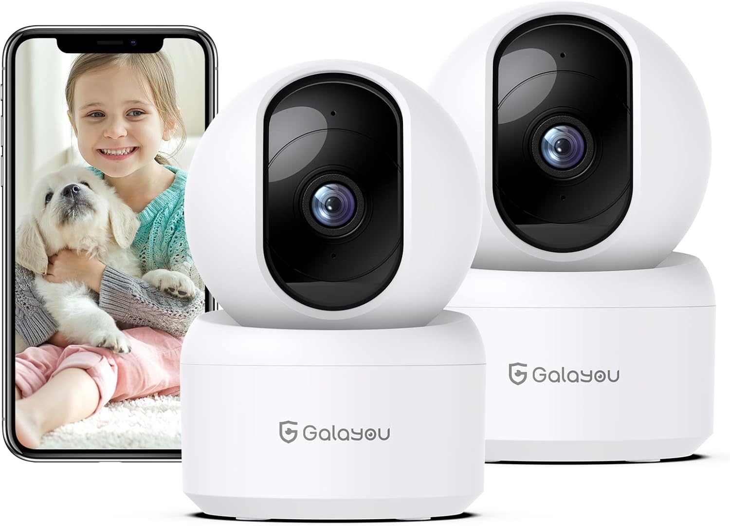 2 Camera de Surveillance Wifi Intérieure - 2 Caméra Interieur Maison 360°