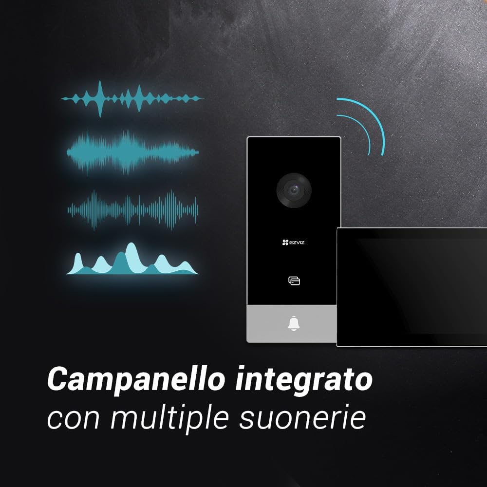 Interphone/Sonnette Vidéo WiFi Système d'Interphone 1080P, Moniteur Tactile