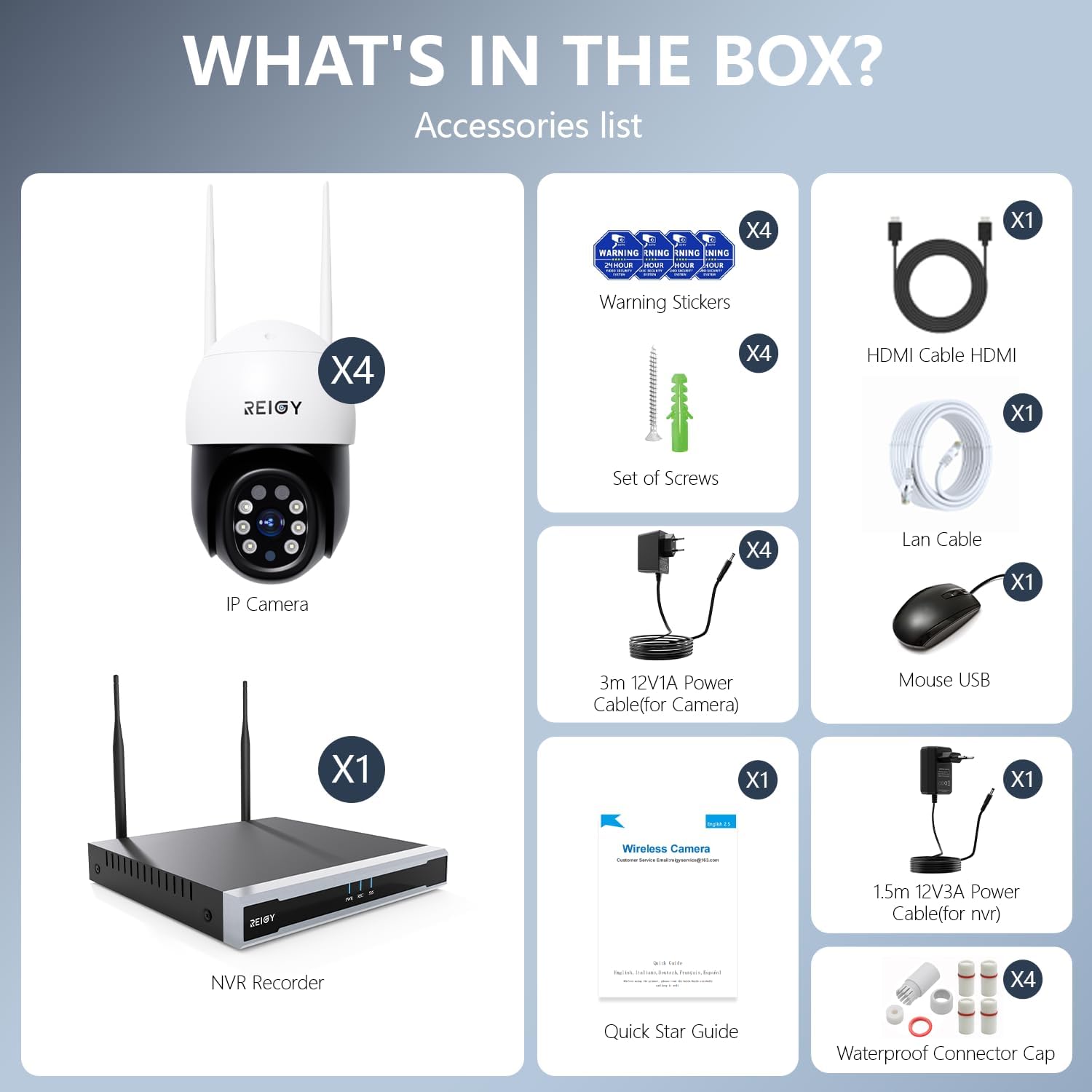 Kit Camera Surveillance WiFi Exterieure - Disque Dur 1To - Système Videosurveillance