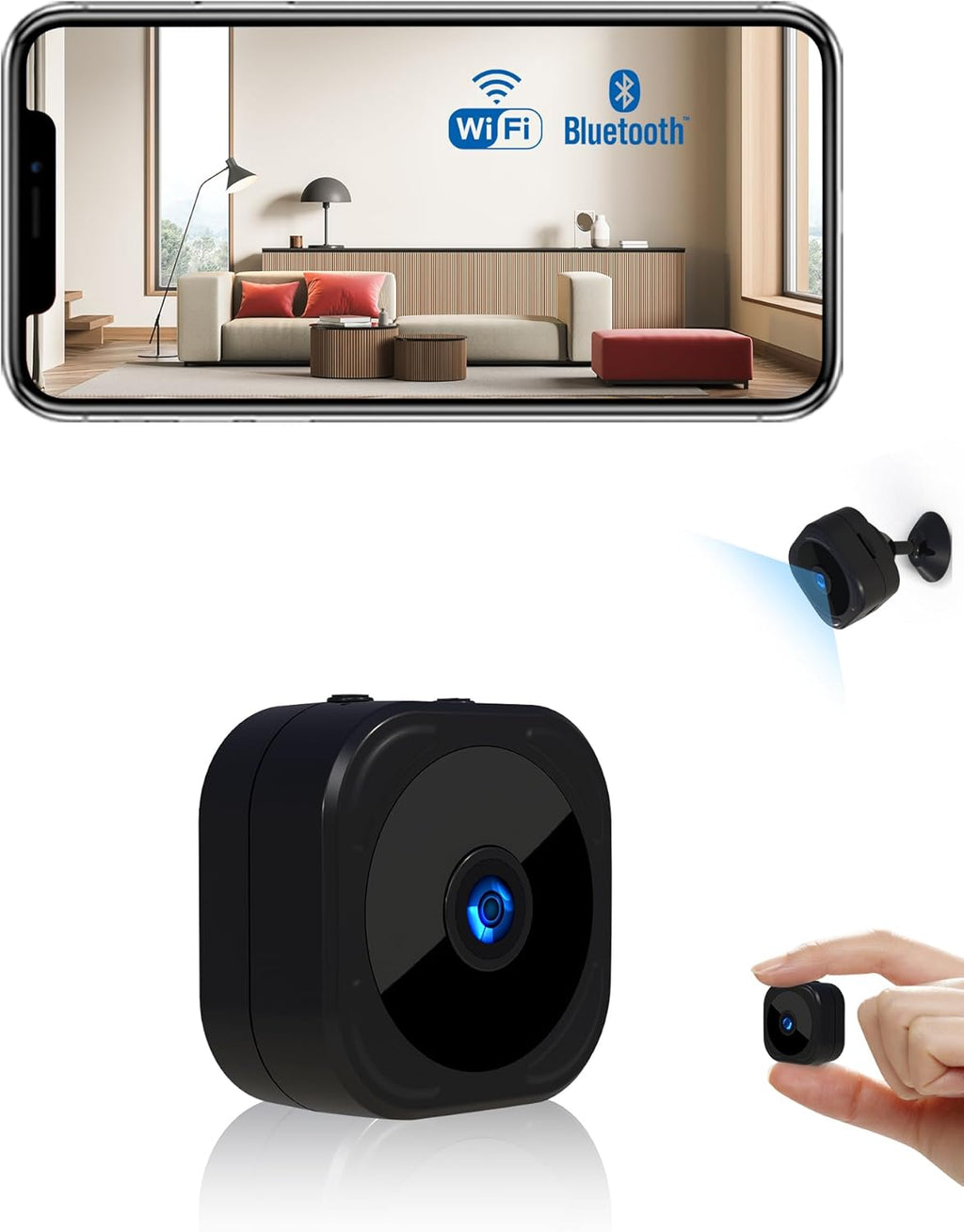Camera Espion - Mini Caméra de Surveillance WiFi 1080P Intérieur/Extérieur
