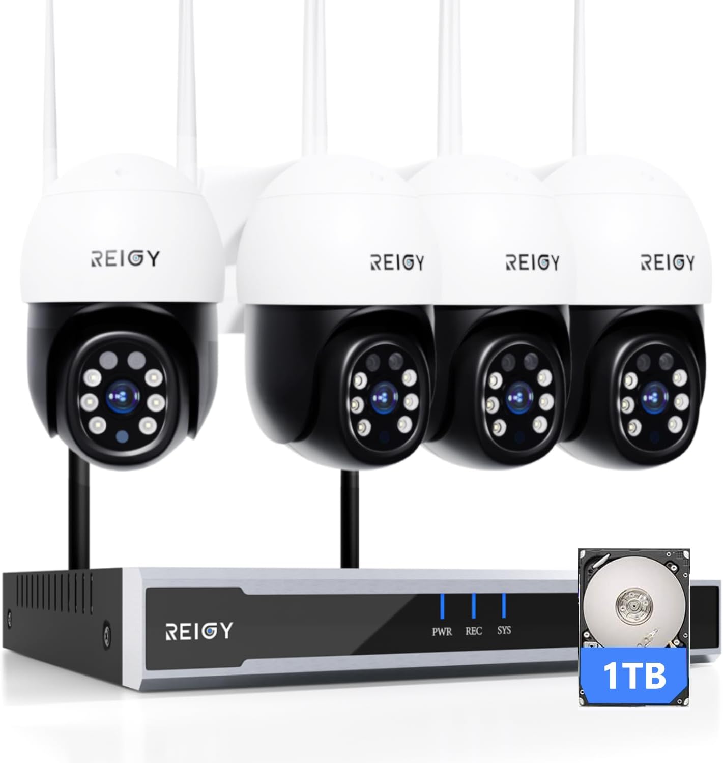 Kit Camera Surveillance WiFi Exterieure - Disque Dur 1To - Système Videosurveillance