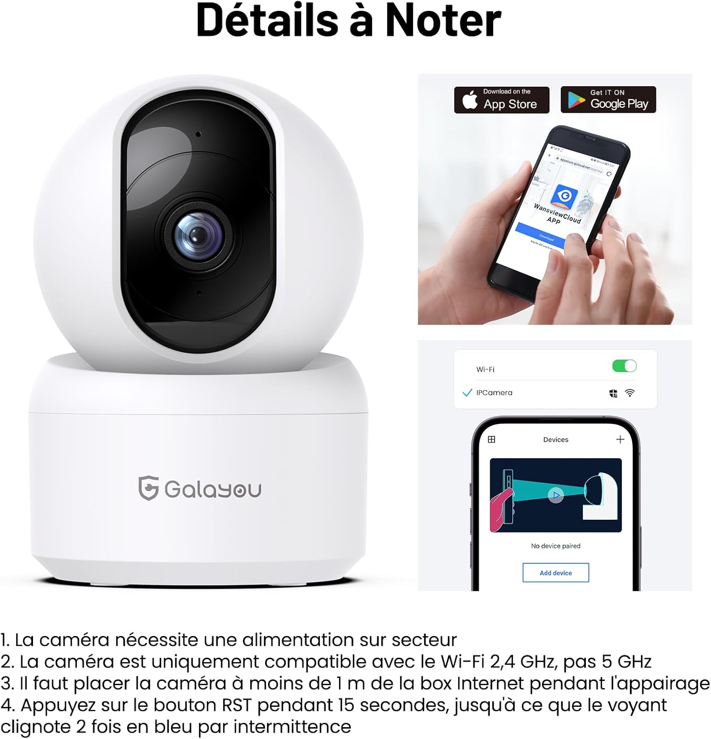 2 Camera de Surveillance Wifi Intérieure - 2 Caméra Interieur Maison 360°