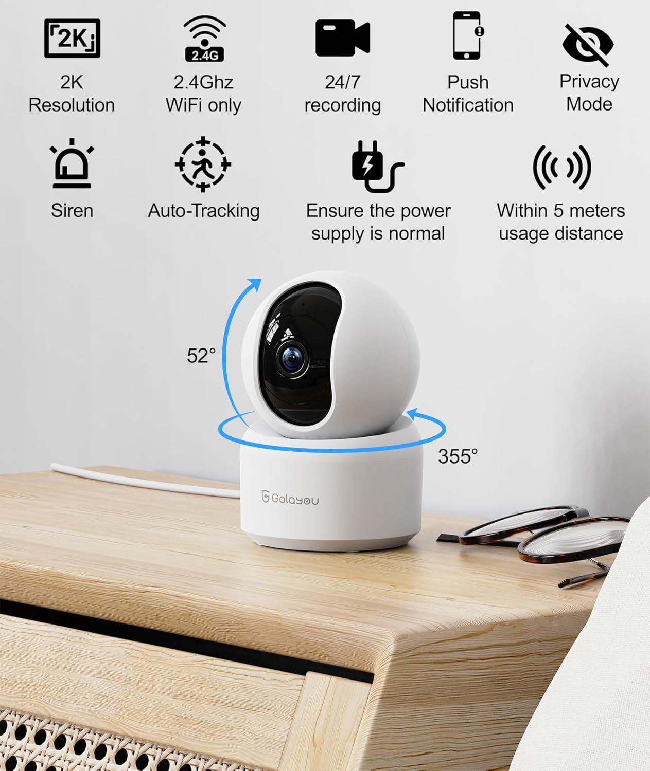 2 Camera de Surveillance Wifi Intérieure - 2 Caméra Interieur Maison 360°