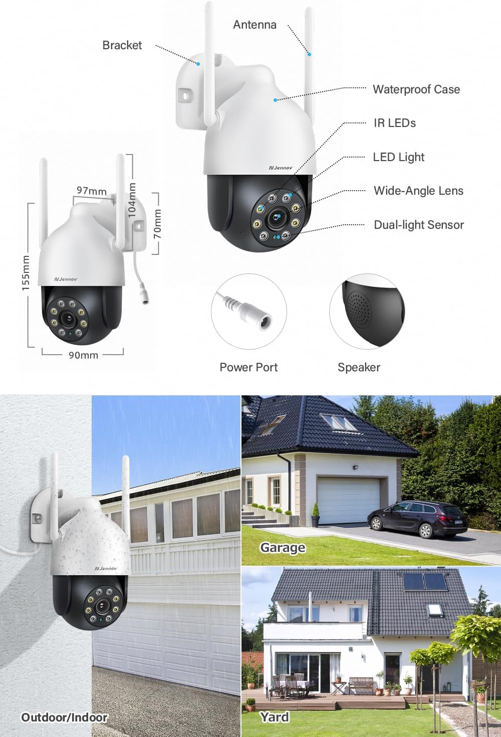 Kit Caméra Surveillance WiFi Extérieure avec 10 Moniteur