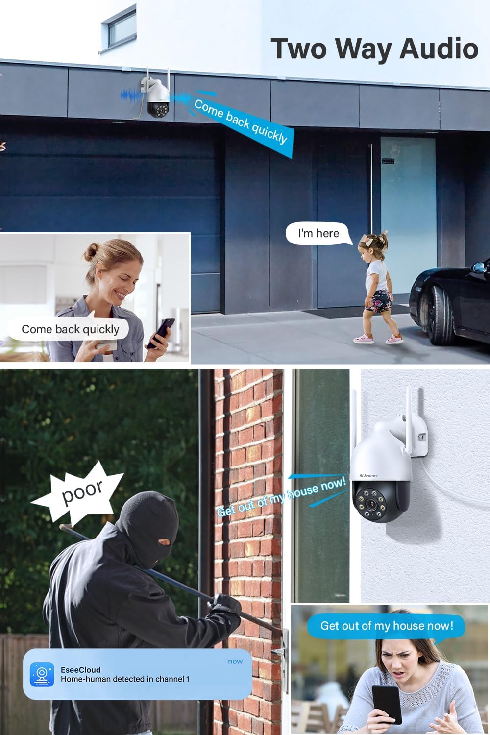 Kit Caméra Surveillance WiFi Extérieure avec 10 Moniteur