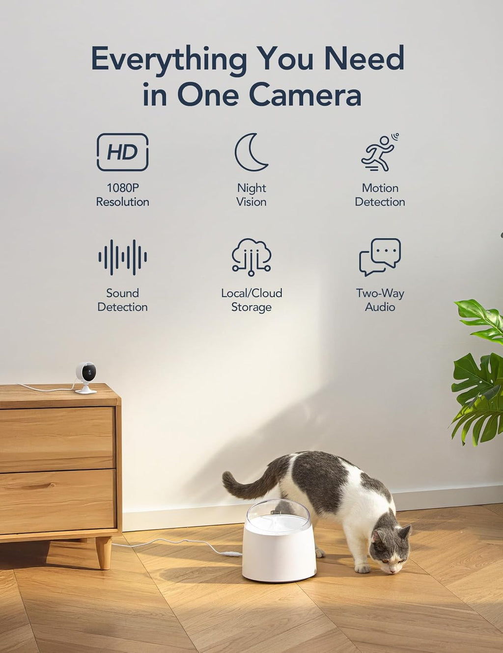 Caméra Surveillance WiFi Intérieure 1080P