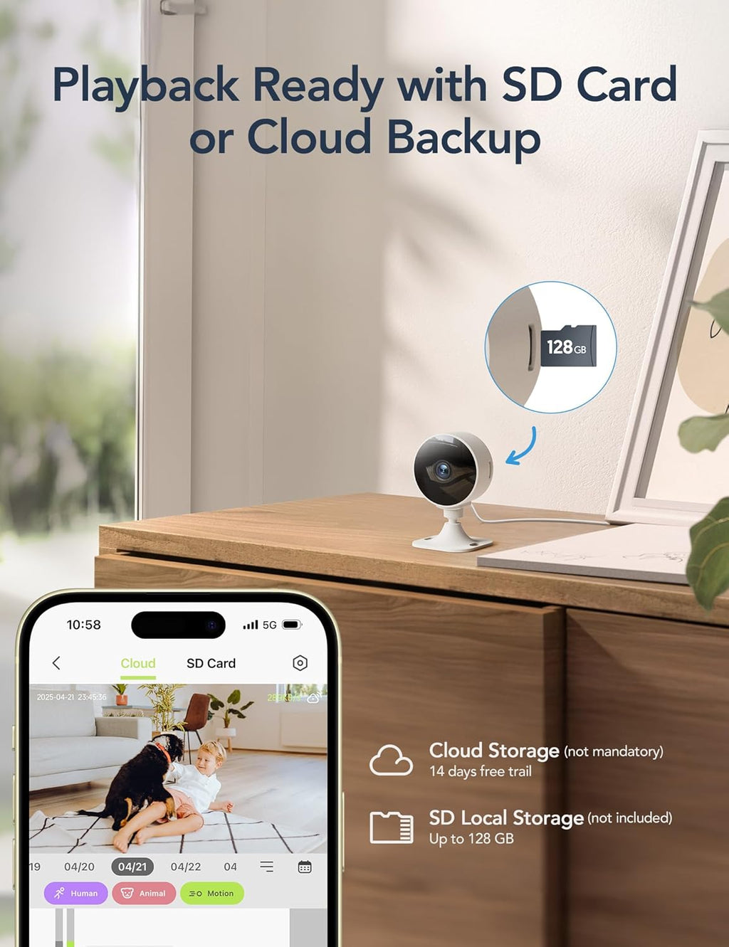 Caméra Surveillance WiFi Intérieure 1080P
