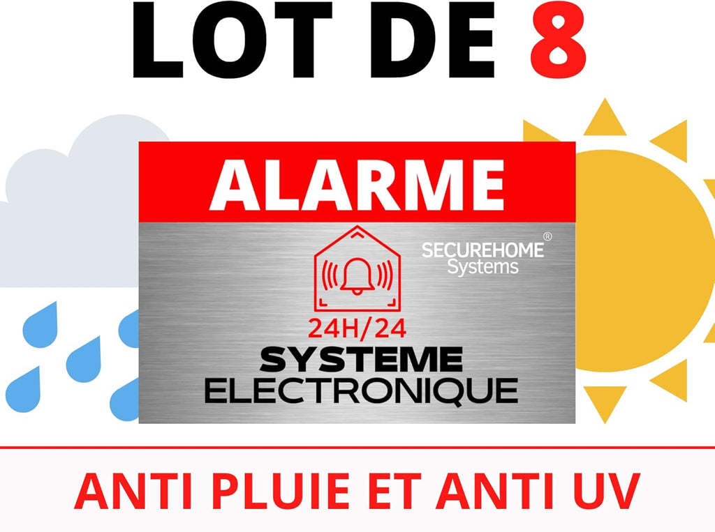 Lot de 8 autocollants - Effet dissuasifs