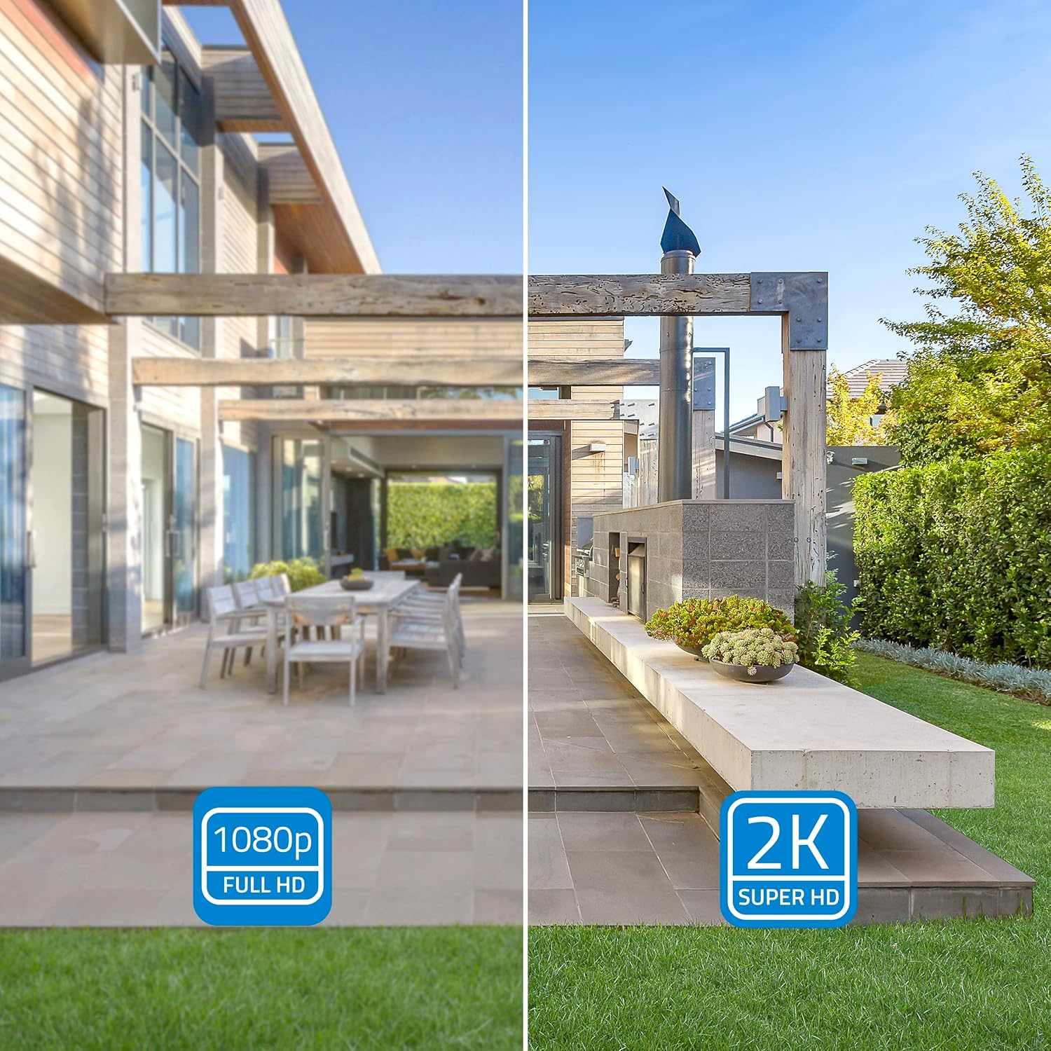 Kit de 4 caméras de surveillance professionnelles WiFi SuperHD avec 4 caméras