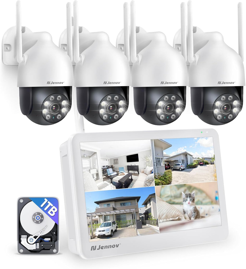 Kit Caméra Surveillance WiFi Extérieure avec 10 Moniteur